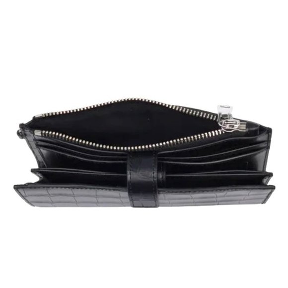 Marc Jacobs New York Black Croc Impressed Leather Phone Wristlet Wallet Wmns NWT - Picture 6 of 7
